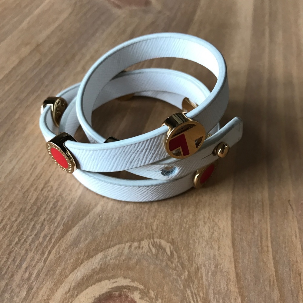 Red and white Tory Burch bracelet